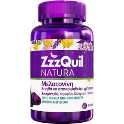 ZzzQuil Natura Συμπλήρωμα Διατροφής με Μελατονίνη 60 Zελεδάκια